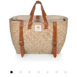 New w/ tags and box Hermosa Beach State Woven Tote with leather Straps